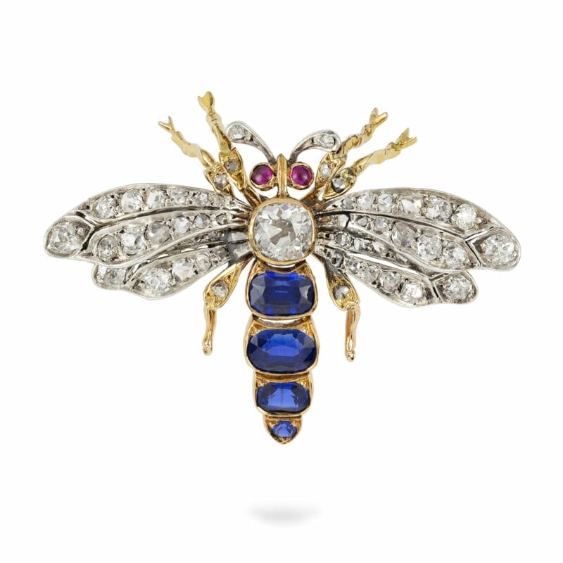 A Victorian Sapphire And Diamond Bee Brooch