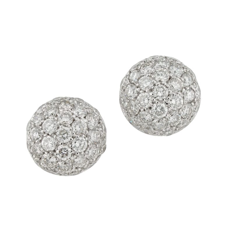 A pair of diamond-set dome-shaped earrings