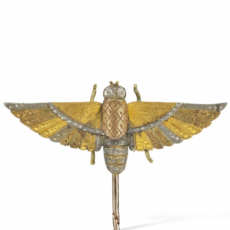 A Victorian Egyptian Revival Winged Scarab Stick-pin