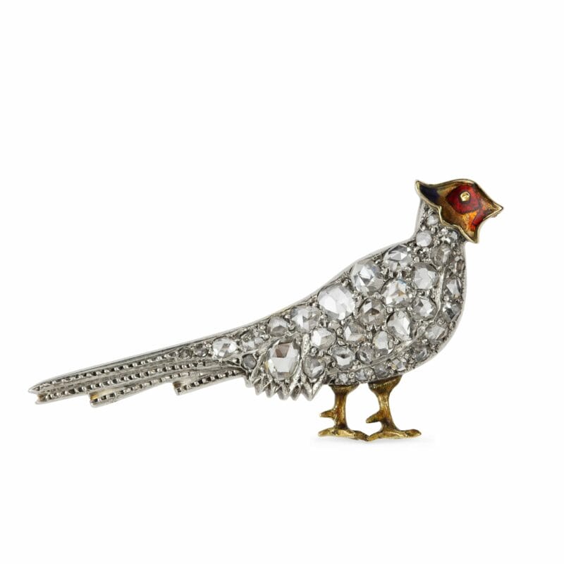 A Late Victorian Diamond-set Pheasant Brooch