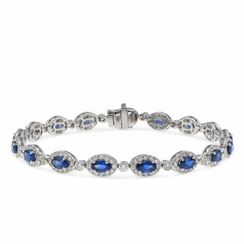 A Sapphire And Diamond Cluster Bracelet