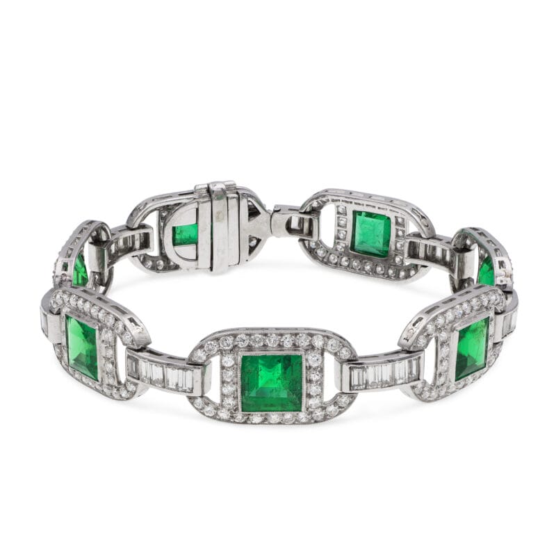 An Important Emerald And Diamond Bracelet