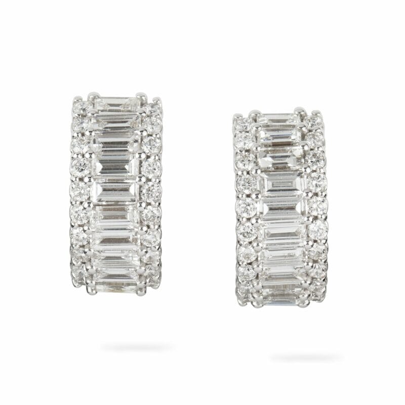 A Pair Of Diamond-set Huggie Earrings
