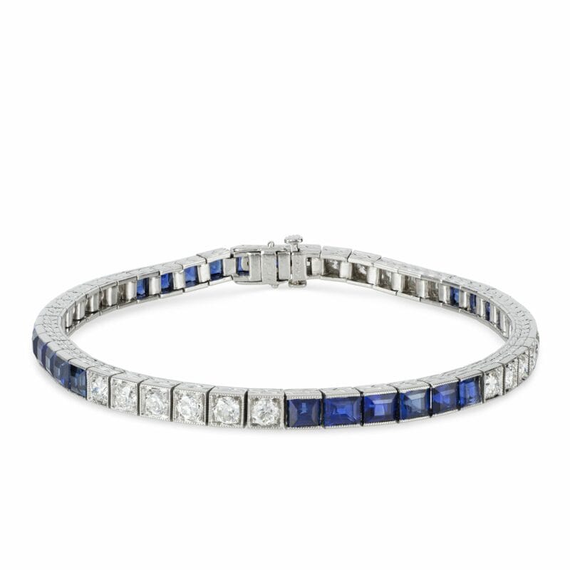 A sapphire and diamond line bracelet by Yard
