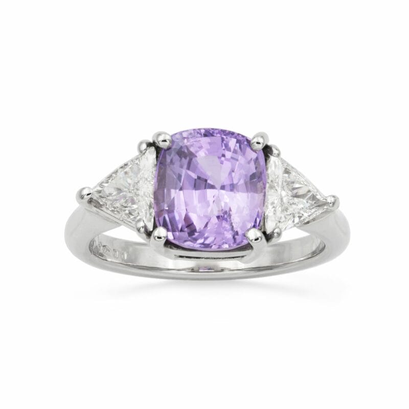 A Lilac Coloured Sapphire And Diamond Ring