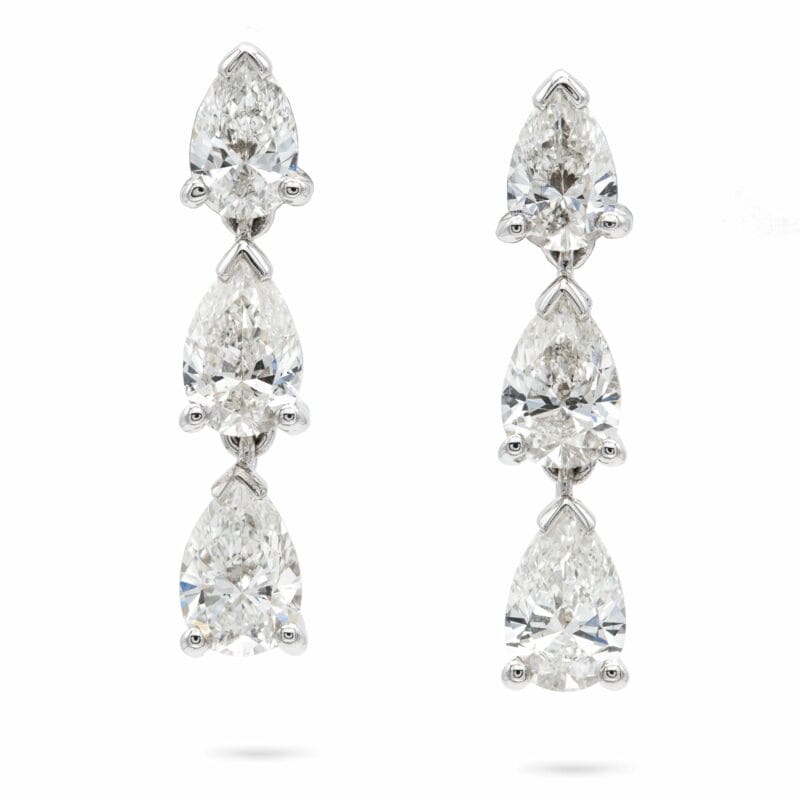 A Pair Of Diamond Drop Earrings