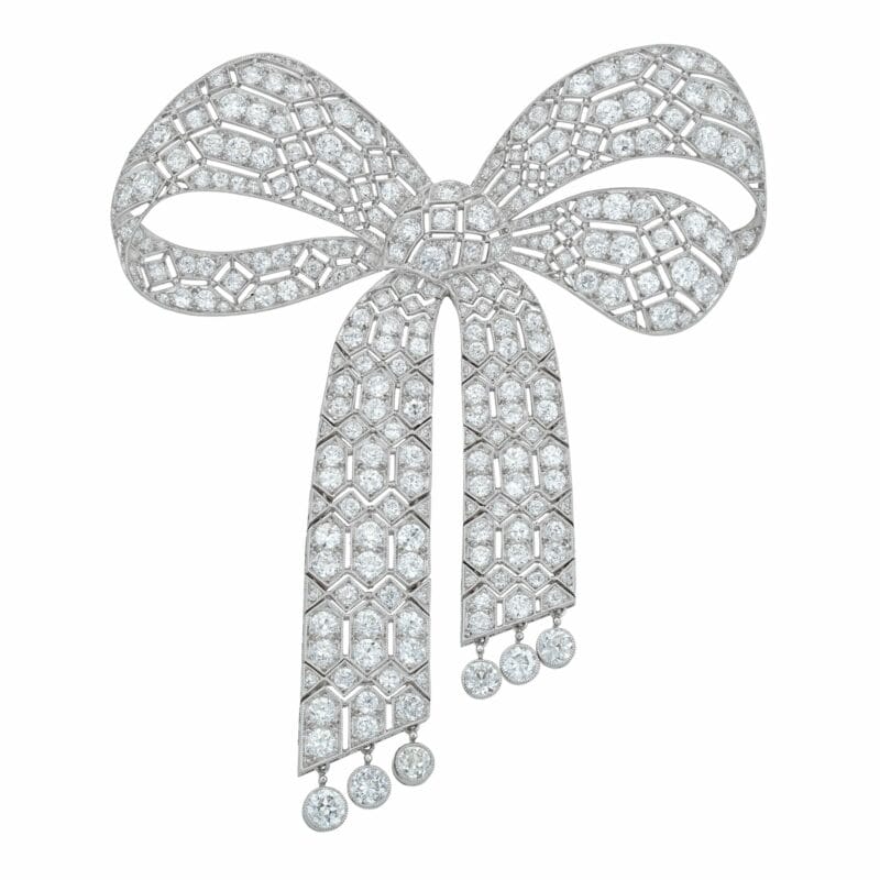 An Art Deco diamond bow brooch by Van Cleef & Arpels