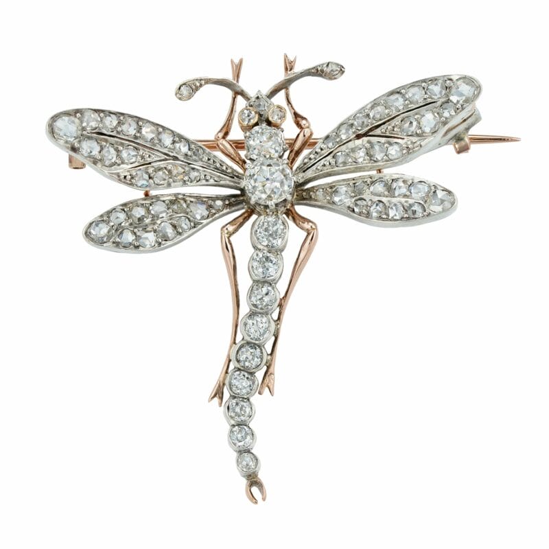 A Belle Epoque Diamond-set Dragonfly Brooch
