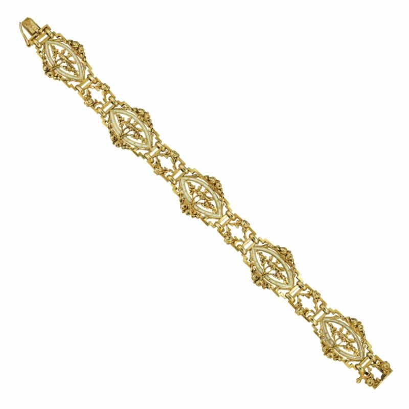 A Belle Époque Gold And Enamel Bracelet