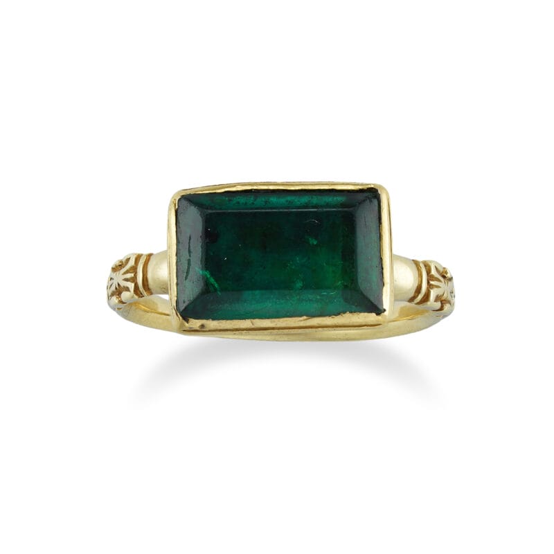 An 18ct century emerald ring