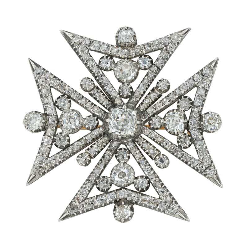 A Regency Diamond Maltese Cross Pendant/brooch