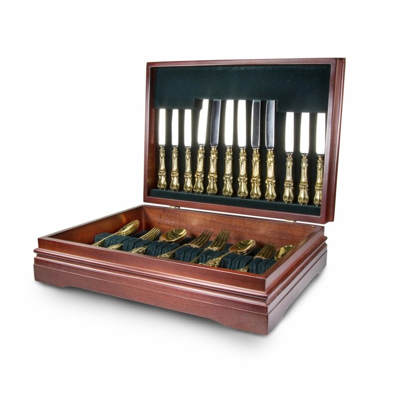 A Gold Plated Sterling Silver Canteen Of Cutlery