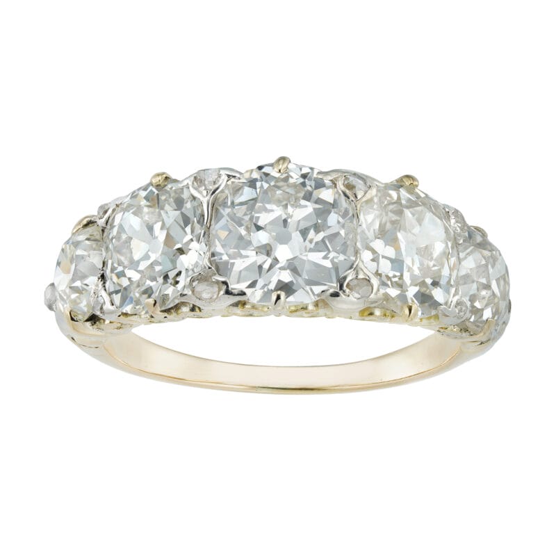 A Late Victorian Five-stone Diamond Ring