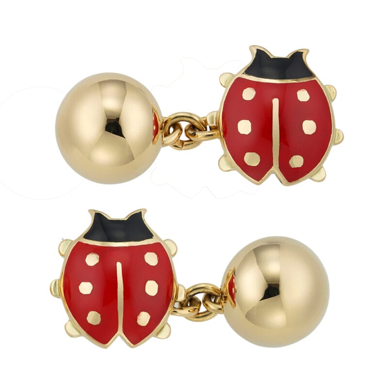A pair of Cartier ladybird cufflinks