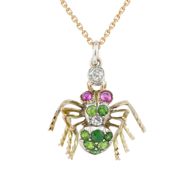 A turn of 20th century spider pendant