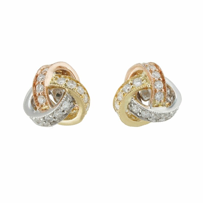 A Pair Of Diamond Knot Earrings