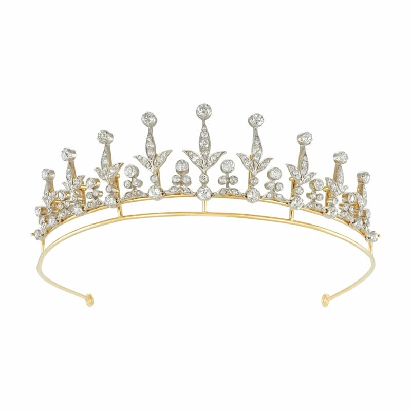 A late Victorian diamond fringe tiara