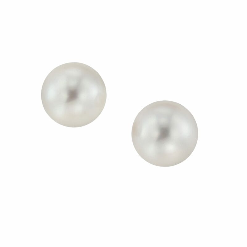 A pair of cultured 8mm pearl stud earrings