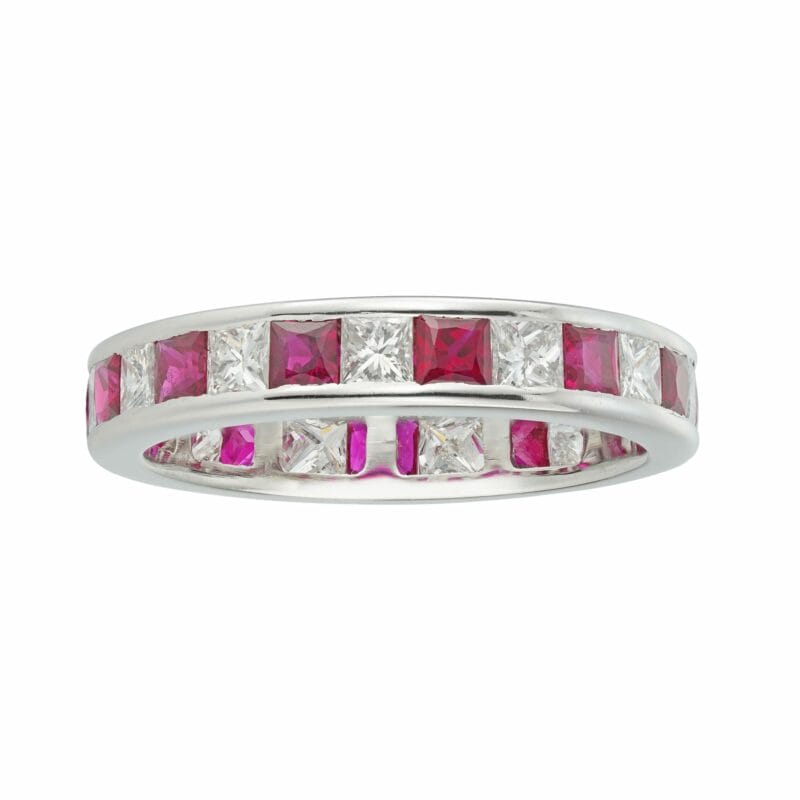 A ruby and diamond full eternity ring