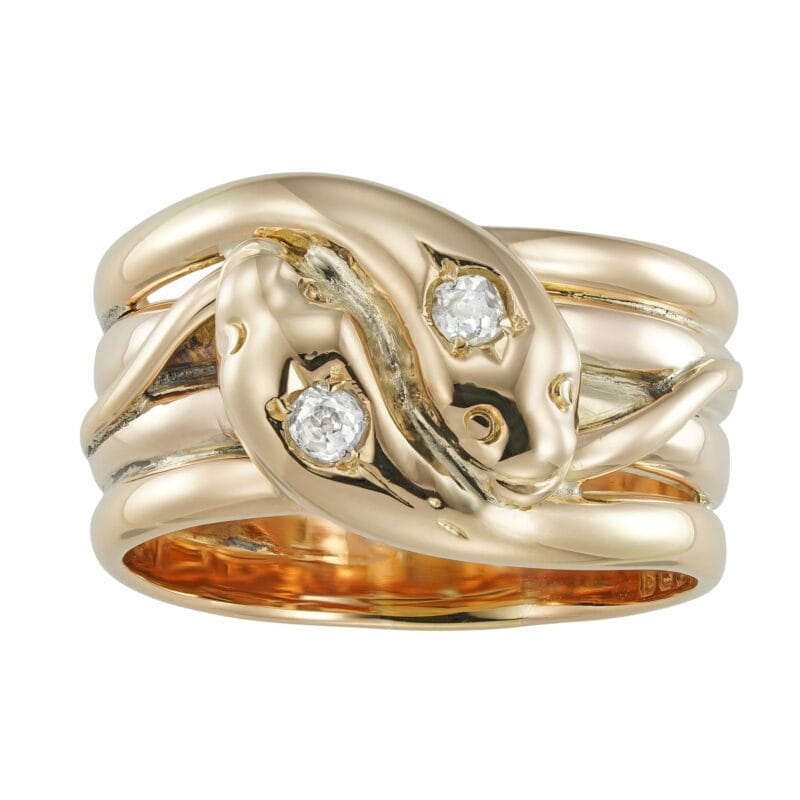 An early 20th century diamond-set snake ring