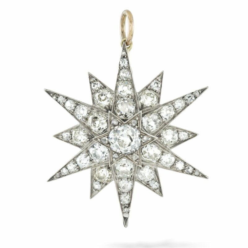 A Victorian Diamond-set Star Pendant/brooch