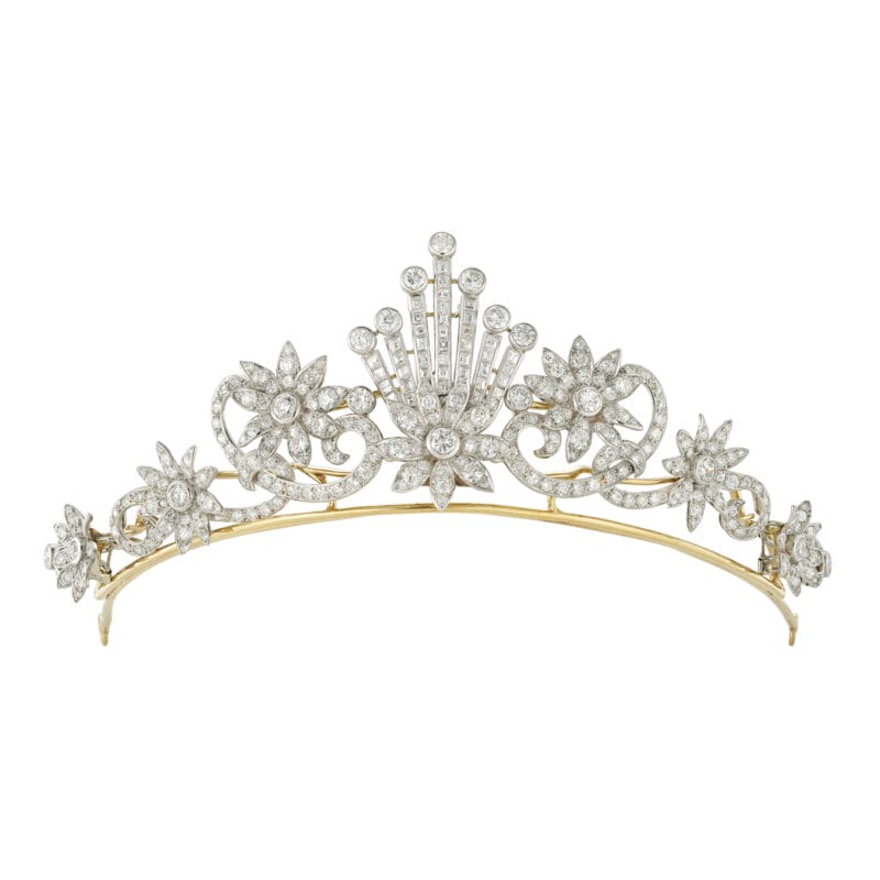 A mid-20th century diamond-set tiara