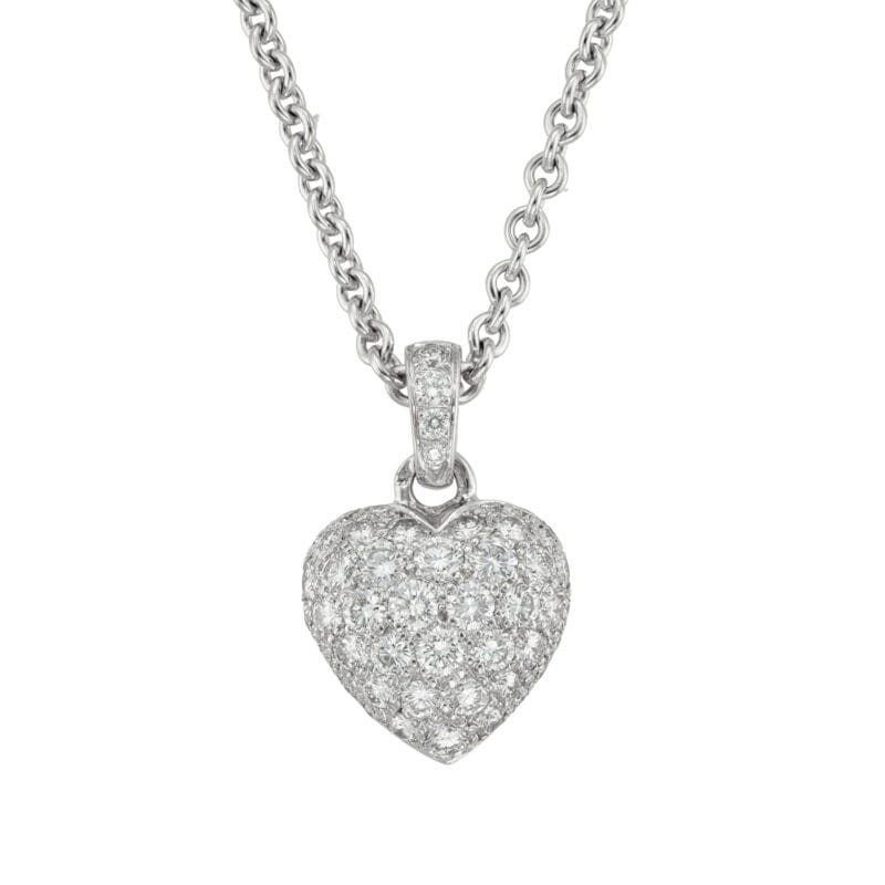 A Cartier diamond-set heart pendant