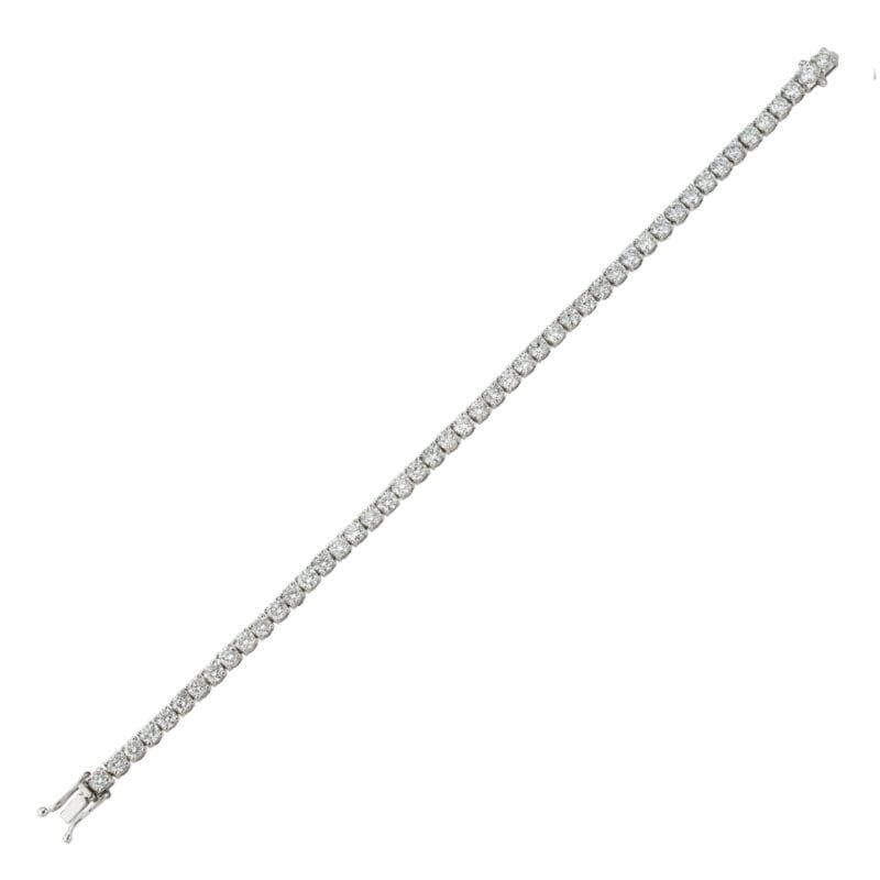 A diamond line tennis bracelet