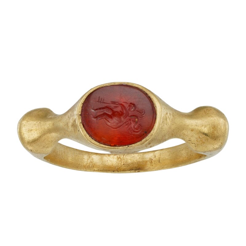 A Roman intaglio and gold ring