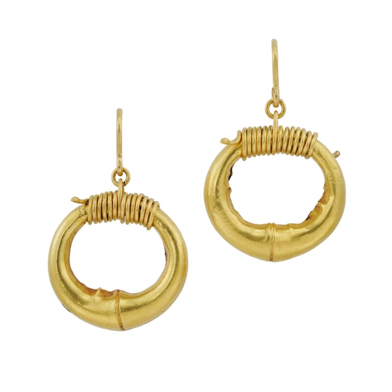 A pair of ancient gold earrings circa 800-400 AD