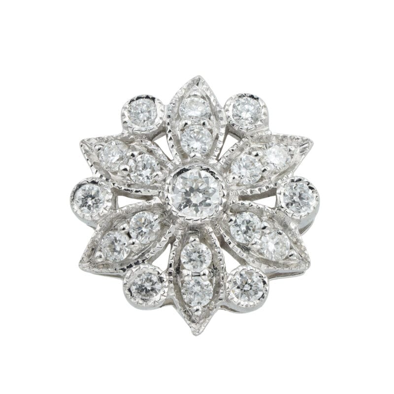 A snowflake diamond cluster pendant/necklet
