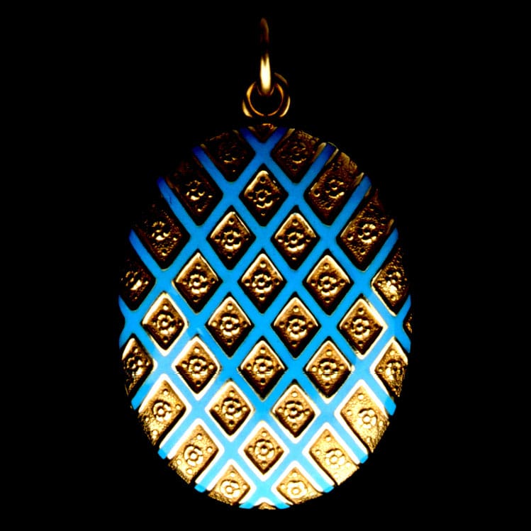 A Victorian Blue Enamel And Yellow Gold Locket