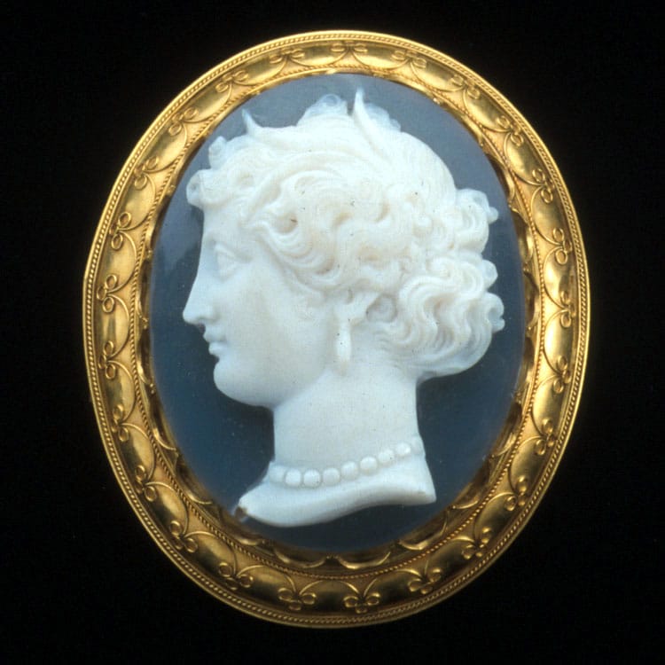 A Hardstone Cameo Brooch Of A Lady’s Head, C1860