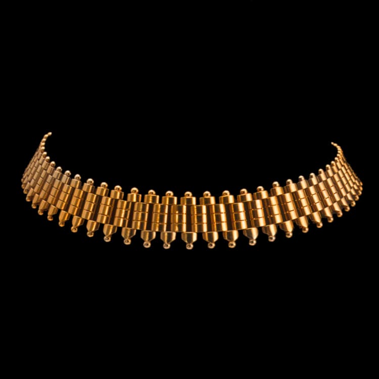 A Victorian 15ct Yellow Gold Collar Necklace