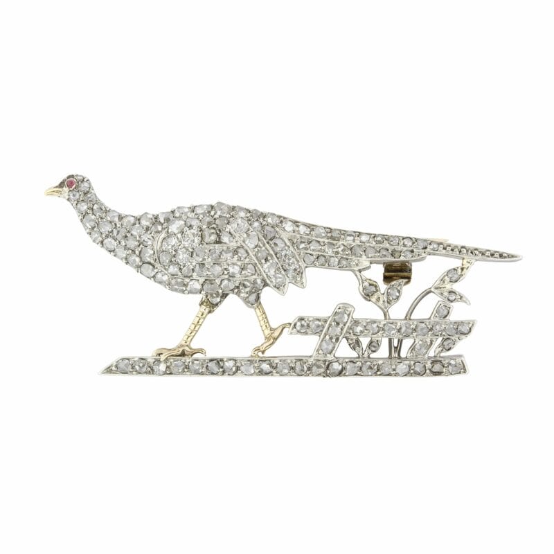 A Victorian Diamond Pheasant Brooch