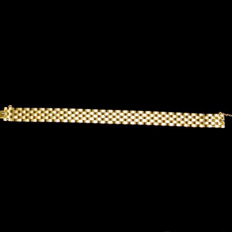 An Edwardian 15ct Yellow Gold Brick Link Bracelet