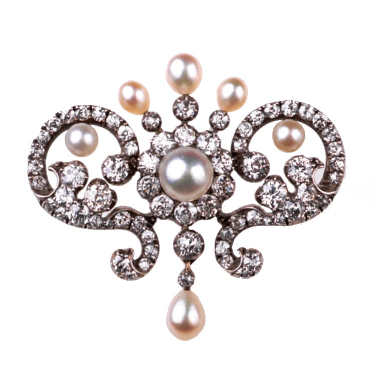 A Victorian Pearl And Diamond Brooch