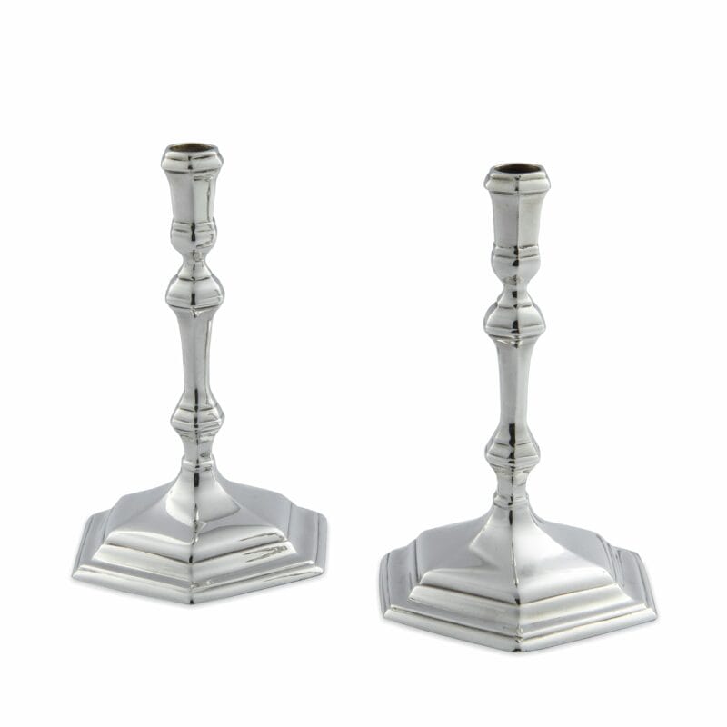 A Pair Of Classic Sterling Silver Taper Candlesticks