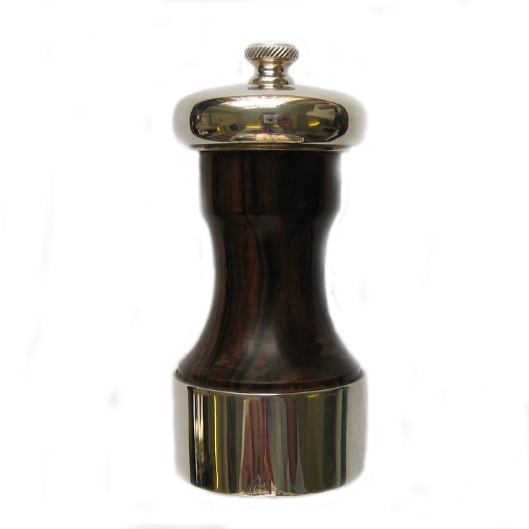 A Silver And Rosewood Pepper Grinder