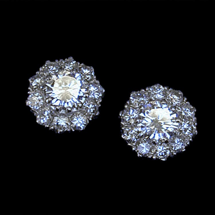 A Pair Of Round Brilliant-cut Diamond Cluster Earrings