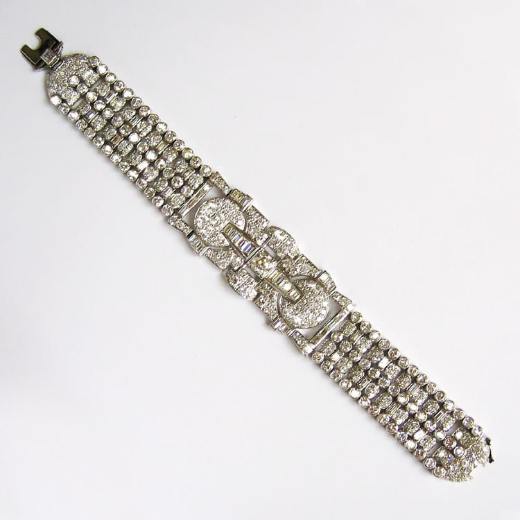 An Art Deco Wide Diamond-set Bracelet