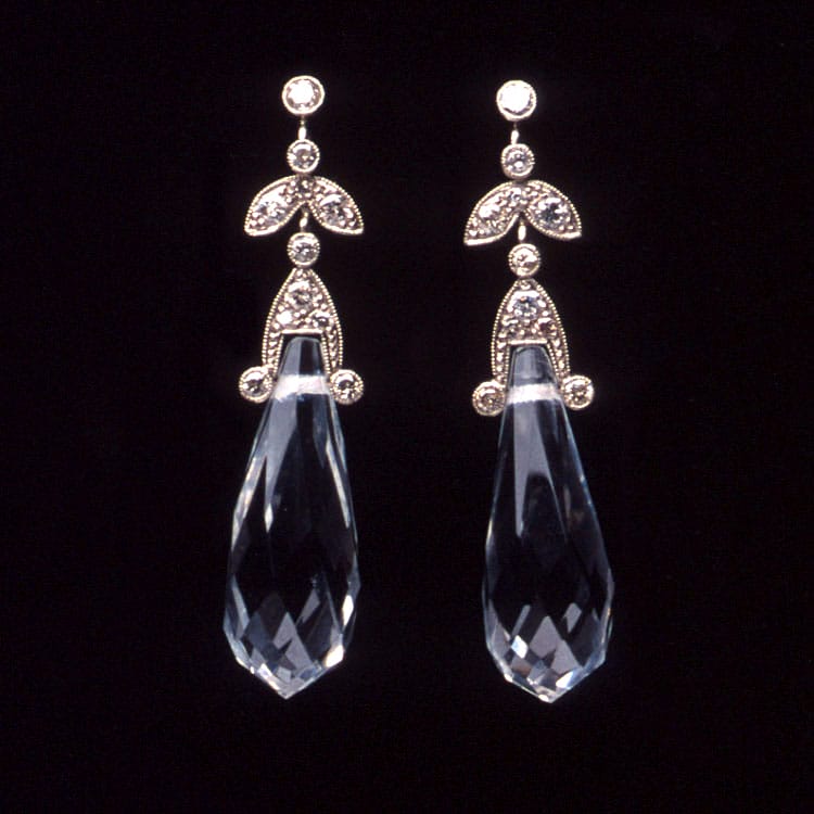 A Pair Of Rock Crystal Drop Earrings, C1910