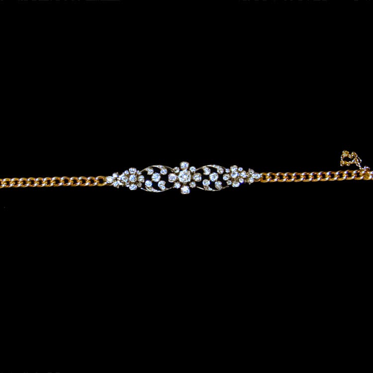 A Late Victorian Old-cut Diamond, Silver And Gold Bracelet