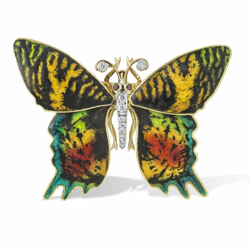 A Multi-coloured Enamel Butterfly