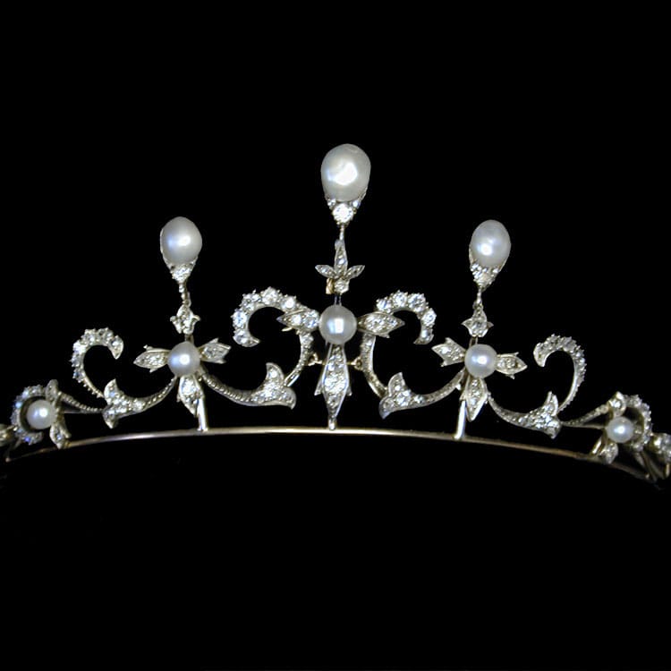 A Victorian Pearl And Diamond Tiara