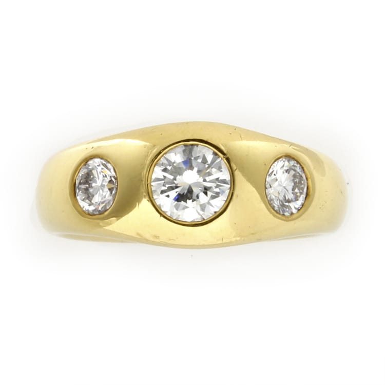 A Three Stone Gypsy-set Diamond Ring