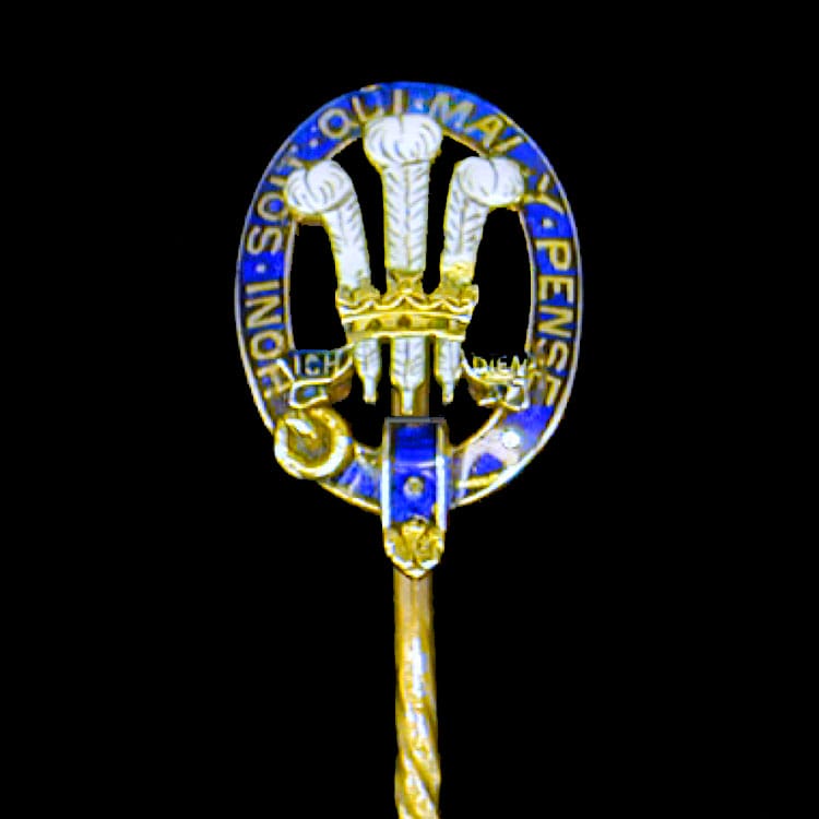 An Enamelled Tie Pin With Prince Of Wales Feathers