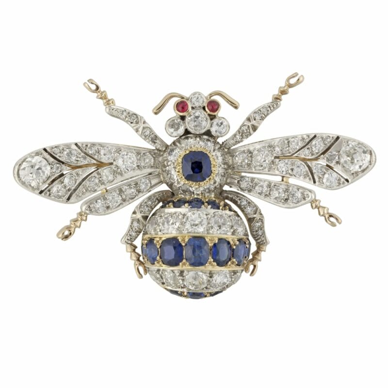 A Sapphire And Diamond Bee Brooch