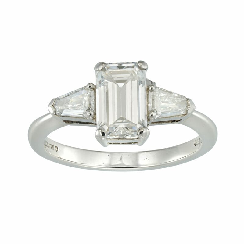 An Emerald-cut Solitaire Diamond Ring