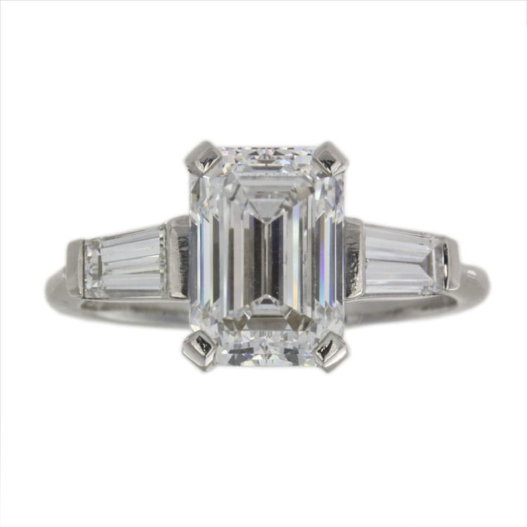 A Single Stone Emerald-cut Diamond Ring